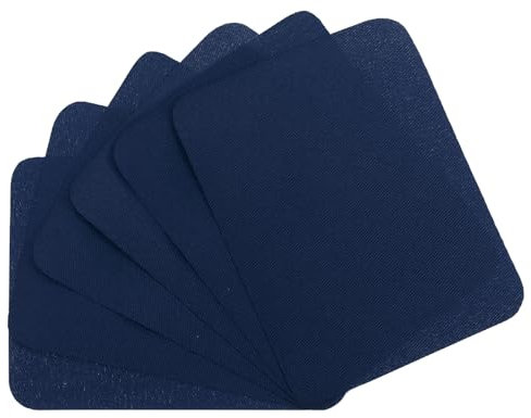 sourcing map 6Pcs Iron on Patches for Clothing Repair, Mending Fabric Repair Patch Cotton for Clothes Pants Bags, 5x4 Inch Navy Blue