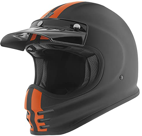 Bogotto V381 Schergo Helm, schwarz matt/orange, M
