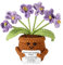 TOYMIS Positive Forget Me Not, Knitted Flower Pot Emotional Doll Support Crochet Plant for Inspirational Motivational Animal Toy Home Office Decoration Back to School Gifts(Gradient Purple)