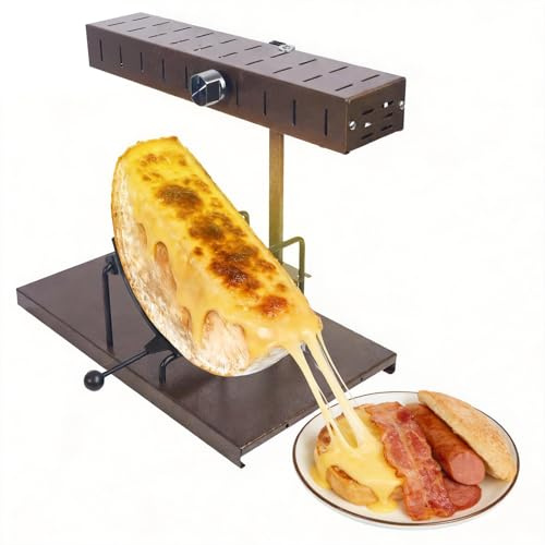 YYUIXUNLI Commercial Raclette Cheese Melter, 850W Electric Half Cheese Melter Wheel with Tiltable Push-Pull Handle, Raclette Grill for Restaurant Parties