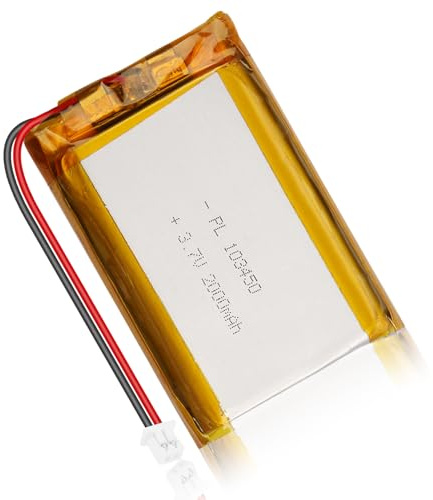 Batterie LiPo 3.7V 2000mAh 103450 - Batterie Lithium-polymère Rechargeable avec Carte de Protection et connecteur Micro JST 1.25 pour appareils électroniques