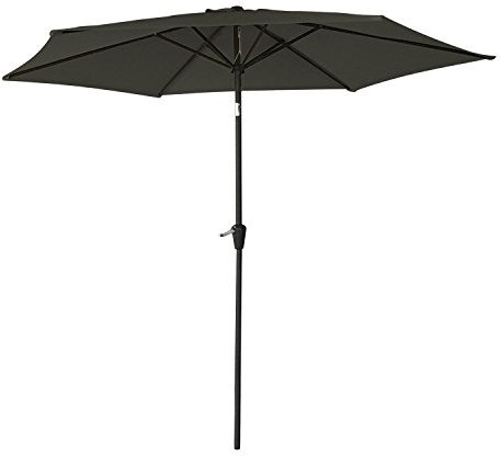Happy Garden Parasol Droit HAPUNA Rond 2,70m de diamètre Gris avec manivelle. Parasol Droit inclinable.
