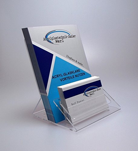 Acrylglastechnik Danier Flyerständer Prospekt Ständer Halter mit Visitenkarten Ständer DIN A6