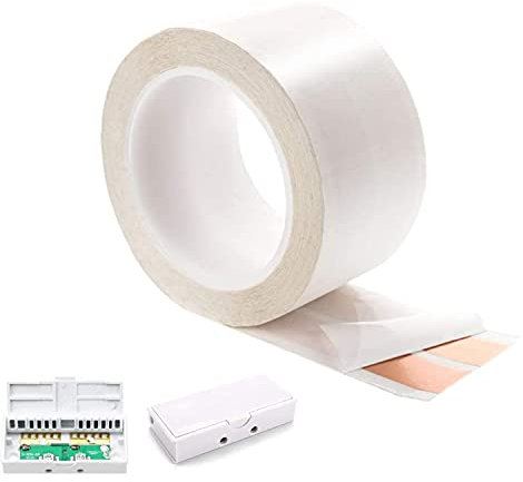 FROGBRO Cavo per altoparlanti super piatto, bianco, adesivo, a basso profilo, può essere nascosto,2 connettori,2 conduttori in rame puro, cavo audio fai-da-te, 2 x 1,0 mm², 2,36 W x 7,6m L