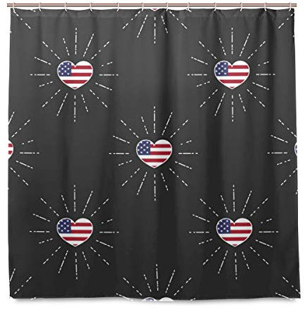 Rootti Funny USA Flagge Duschvorhang Badezimmer Vorhänge Polyester Stoff Wasserdicht Schimmelresistent mit Gratis Haken Vorhang Home Decor 66 X 72 Zoll (167 x 182 cm)