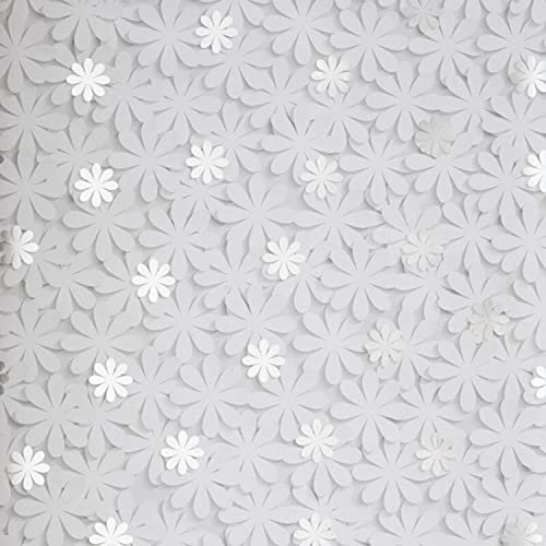 White and Silver 3D Effect Daisy Flower Floral Wallpaper Smooth Finish