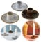 LS-LebenStil 3-Fach Keramik Stabkerzen Kerzenständer 9x6cm Set 3 Stück Braun Grau Mix Rund Kerzenhalter Kerzenleuchter Kerzenschale Spitzkerzen Stabkerzenhalter Kammerleuchte Wohnzimmer Tischdeko