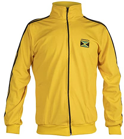JL Sport Jamaika-Flagge, gelb, Capoeira, Reißverschluss, Trainingsanzug, Pullover, Unisex, Oberteil, Sweatshirt, gelb, XXL