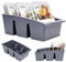Vilde Küchen Organizer | Aufbewahrungsbox für Gewürze, Tütensuppen | Gewürzsortierer mit 3 Fächern | grau 25x15x9 cm | Made in EU