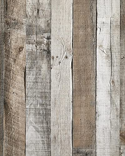 Yun-aeon Natural Wood-Grey Contact Paper Peel and Stick Wallpaper
