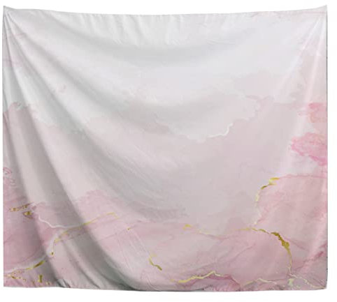 A.Monamour Wandteppich Rosa Marmor Mit Goldenem Pulver Hintergrund Stoff Tuch Tapisserie Wandbehang Wanddeko Wandkunst Wandbilder Wandtuch für Wohnzimmer Schlafzimmer 180x200cm