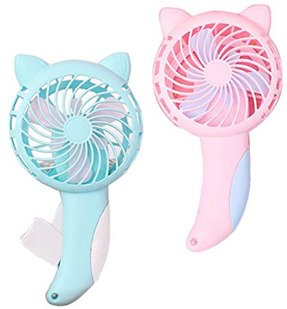 Gereton Manual Press Small Fan | Cartoon Cooling Hand Fan | Handheld Fan | Personal Portable Fan | Random Color