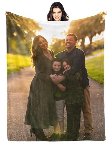LZXSXZ Personalisierte Decken, Decke personalisiert Foto, Worten Bild Collage Individuelle Decken, Personalisierte Flanelldecke Geschenk Für Freunde Familie Geburtstag Weihnachten