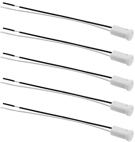 VGOL 30 Stück G4 LED Lampenfassung Halogenlampensockel 12V Keramik Lampenfassung G4 Draht Anschluss Stecker Halter Adapter 100mm Weiß