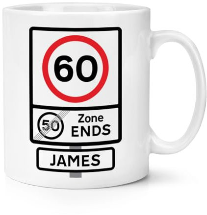 Personalised 60 Speed Limit Sign Zone Ends 60th Birthday 10oz Mug Cup