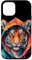 Hülle für iPhone 12/12 Pro Tiger Hoodie Bunt Lustig Tier Aufdruck Design Print