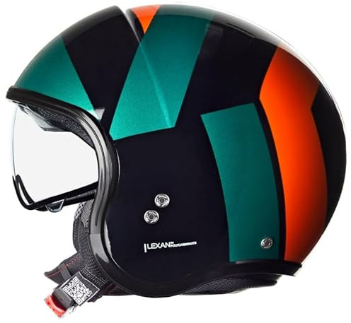 NOLAN HELMET N21 06 TANGENTE 347 S, Black/Army Green/Orange
