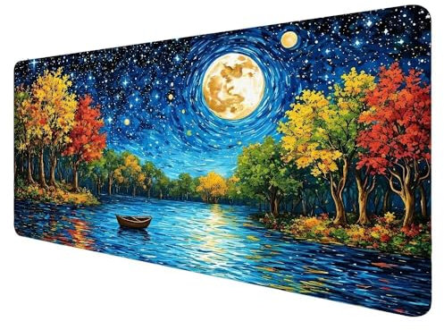 Tapis de Souris Arbre,Tapis de Souris XXL 1200x600x3mm Tapis Souris Paysage Tapis de Souris Gamer Grand Tapis de Souris, à Bords Cousus Étanche Tapis de Bureau, pour Maison Bureau Gaming X-153