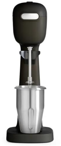 MBH - Blender professionnel pour Milkshakes et Frappés 400W. Blender en verre industriel pour la restauration. Comprend des gobelets en acier inoxydable et en polycarbonate. (Noir)