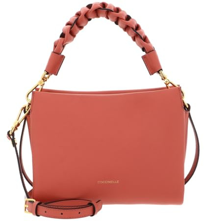 Coccinelle Boheme Grana Double Crossbody Double Grainy Leather Pink Clay/Brunette