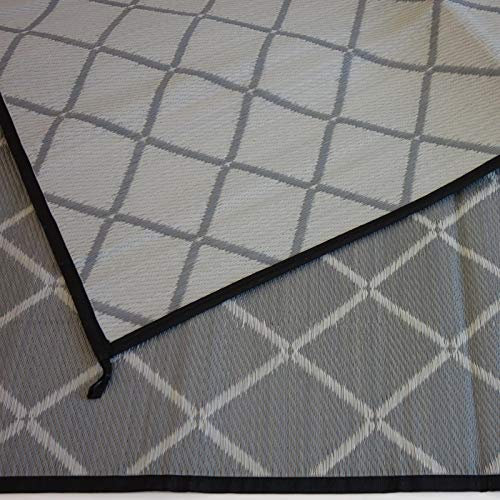 Schlauchland Outdoor Teppich Camping Matte ´´´odooro WAVETEX Diamond 2,7m x 7m anthrazit-grau *** VIELE GRÖSSEN + Farben * 450 g/m² Zeltteppich Vorzelt Teppich Garten Spieldecke Wohnwagen Camper