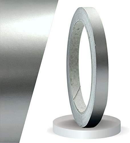 siviwonder Zierstreifen Silber metallic Glanz in in 10 mm Breite und 10 m Länge für Auto Boot Jetski Modellbau Klebeband Dekorstreifen Seitenstreifen Klebestreifen DIY Basteln selbstklebend