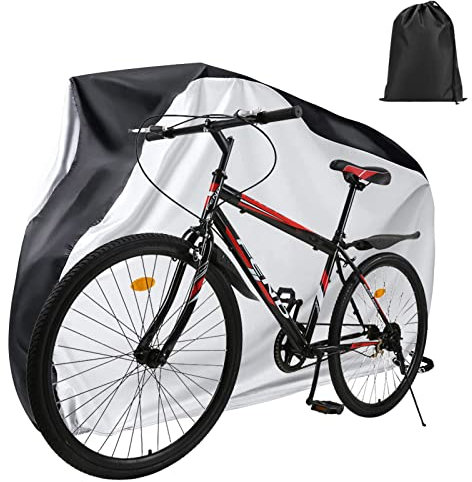 Bike Cover Outdoor Storage Waterproof Bicycle Cover Rain Sun UV Snow Dust Wind Proof Bicycle Covers- Foldable Bike Storage Bag with Anti-theft Lock Hole for Mountain Bike and Road Bike Covers
