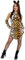 KarnevalsTeufel Kostüm - Set Tiger für Damen | 5-TLG. Kleid, Armstulpen, Beinstulpen, Haarreif mit Ohren, Netzstrumpfhose | Größe 36-44 | Tiger, Löwe, Leopard, Tierkostüm (44)