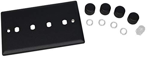 Varilight 4-Gang Matrix Dimmer Kit (Dimmer Modules Note Included) Twin Plate - Urban Matt Black With Matt Black Knob, WYD4.MB