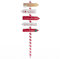 Feeric Lights et Christmas - Pancarte en Bois Rouge Blanc 120 cm