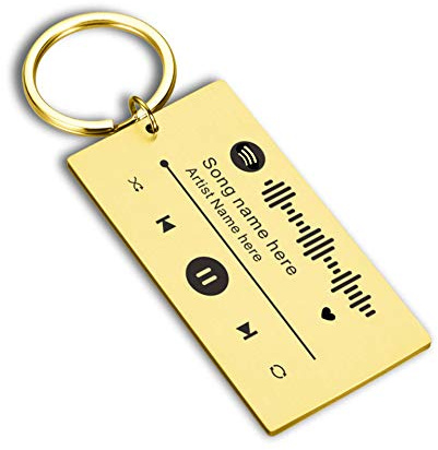 Jinlinjew Benutzerdefinierte Song Name Sänger Spotify Code Schlüsselbund Personalisierte Musik Code Schlüsselringe für Freund Freundin Paar Geschenk