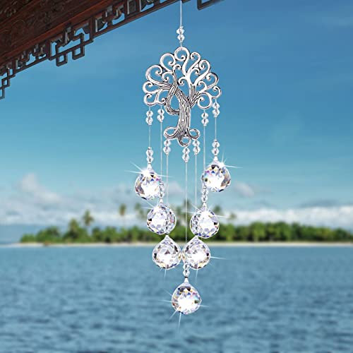 Seasboes Arcoíris Prisma Cristal, Colgante Decorativo, Atrapasol Con Cristales, Bola de Receptor Sol para Boda/Hogar/Ventana/Feng Shui/Oficina Decoración (Blanco)