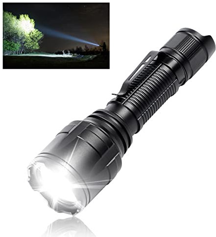 Odepro NT23 LED Taschenlampe Extrem Hell 320M Lange Reichweite, 1500 Lumen USB Aufladbar Taschenlampen Speicherfunktion,IP68 Wasserdicht 4 Modi EDC Handlampe Taschenformat für Camping Wandern Notfall