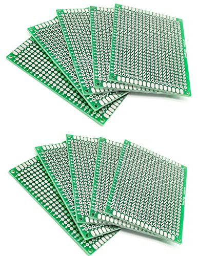 Hailege 10pcs 5x7cm Prototype PCB 5 * 7 FR-4 Prototype PCB Universal Printed Circuit Board Double Side Tin plated for Electronics DIY