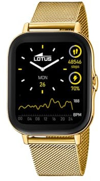 Lotus Herren Smartwatch aus Edelstahl in der Farbe Gold-Schwarz 44mm x 38mm, Wasserdichtigkeit: IP67, 50049/1