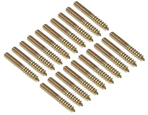 QUARKZMAN M4x30mm Cintre Boulon Vis Double Filetage x 20PCS Carbone Acier Double Tête Vis pour Canapé Jambes, [Bronzé]