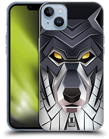 Head Case Designs Lobo Animales Robóticos Caso de Gel Suave Compatible con Apple iPhone 14 Plus