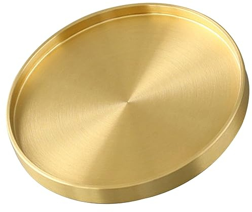Cuivre Dessous de Bouteille Rond, Soucoupes à Eau Décoratives Vintage | Plateau de Rangement pour Tasses à Thé, Sous-verre de Bureau, Tapis de Boisson