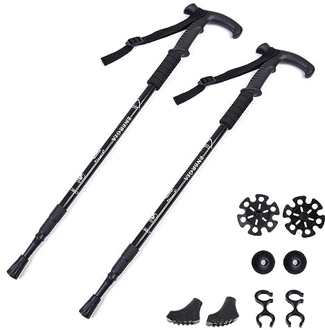 ThreeH Walking Sticks Lightweight Trekking Poles T Anti-slip Handle Design Adjustable Walking Cane for Travel Hiking Climbing Senior Men Women