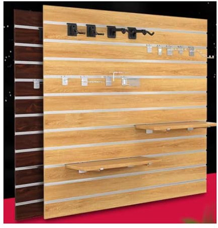 Présentoir En Bois De Panneau De Cheville, Panneau De Cheville D'affichage De Présentoir De Bijoux, Présentoir À Panneaux Rainurés Avec Bandes De Fosse, Bande De Rainure En Alliage D'aluminium ( Coule