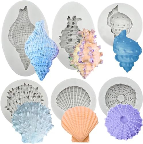 Stampi in silicone a tema marino 3D a forma di animali dell'oceano, stampo per cioccolato, conchiglie, decorazioni per torte, glassa, caramelle, sapone, utensili da cucina, zucchero, fai da te, idea