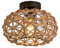 LIGKIN Vintage Deckenleuchte Boho Rattan Hängelampe, E27 Metalle Geflochten Lampenschirm Deckenlampe, Ø25CM Rustikal Industrielle Deckenleuchten für Schlafzimmer Wohnzimmer Korridor
