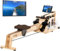 Skandika Wasserrudergerät Styrke Premium | Made in Germany, Zirbe aus Österreich, Rudergerät Wasser aus Holz, Kinomap App-Funktion, Rudermaschine für Zuhause, bis 180 kg