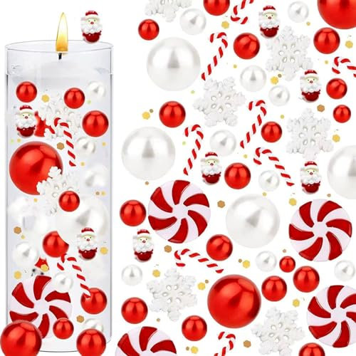 ANBOO Weihnachtsdeko Innen, Vase Filler Set mit über 6000 Teilen für Schwimmkerzen - Weihnachten Deko für Tischdeko, Vasenfüller, Partyzubehör Geschenk