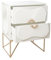 Romimex Sideboard, Weiß, Gold, Metall, MDF, 48 x 64 x 35 cm