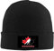 TopSeller Uni Beanie-Mütze, Motiv: Kanada-Eishockey-Team-Logo, Winter, warm, Strickmütze, Schwarz, Schwarz , Einheitsgröße