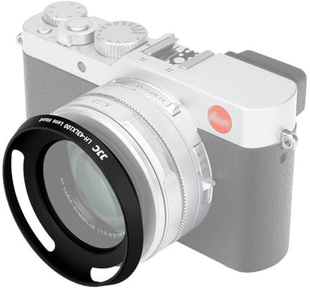 JJC LH-43LX100 Pare-soleil circulaire en métal E43 pour objectif Leica D-Lux 8, D-Lux 7, D-Lux (Typ 109) et Panasonic DMC-LX100, LX100II (Noir)