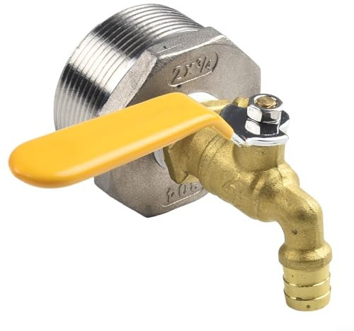 CWOQOCW Rubinetto dispenser DN50 da 5,1 cm, in acciaio inox, rubinetto industriale per acqua e olio, con guarnizione O-Ring, per contenitore da 200 l, design a prova di perdite (1 set)