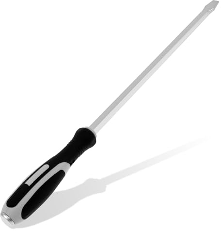 Extended Demolition Screwdriver 22.24'' Chrome Vanadium Steel Heavy Duty Slotted Screwdriver with 16 Inch Shank for DIY Repairs