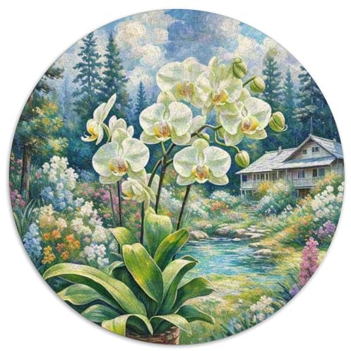 Orchidee 1000 Teile Puzzle Kreative Spiel Plant Runden Puzzle Kinder Spielzeug Home Decor Uniqu Gift 1000pcs (67.5x67.5cm)